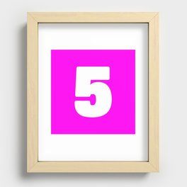5 (White & Magenta Number) Recessed Framed Print
