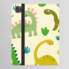 Cute Dinosaurs Pattern In Flat Style iPad Folio Case