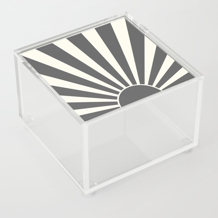 Grey retro Sun design Acrylic Box