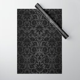 Black Damask Pattern Design Wrapping Paper