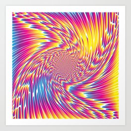 Colorful Spiral White Art Print