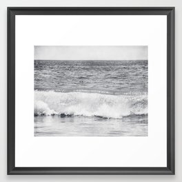 Black and White Ocean Wave Photography, Grey Seascape, Gray Neutral Sea Landscape, Coastal Waves Framed Art Print | Beach, Wave, Waves, Seaside, Grey, Coastal, Sea, Horizon, Seascape, Seashore 
