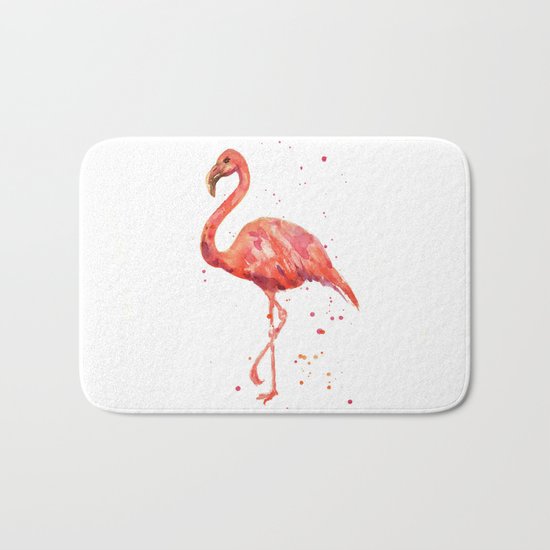 Flamingo, Pink Flamingo, Tropical, bird art, Florida Bath Mat