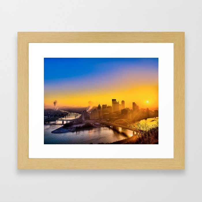 Steel City Sunrise Framed Art Print