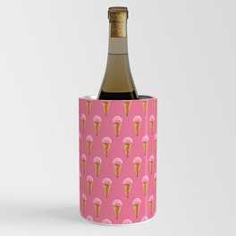 isolated pink ice cream cone on pink Wine Chiller