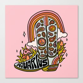 Aquarius Cowboy Boots Canvas Print