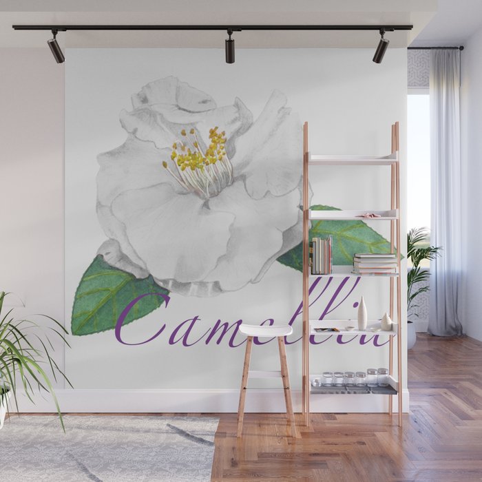 Camellia White Wall Mural