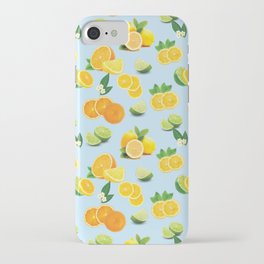 Citrus Fruits Orange Lemon Lime Repeat Pattern iPhone Case