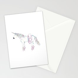 Unicorn ballerina painting watercolour Stationery Card