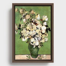 A Vase of Roses By Vincent Van Gogh Framed Canvas