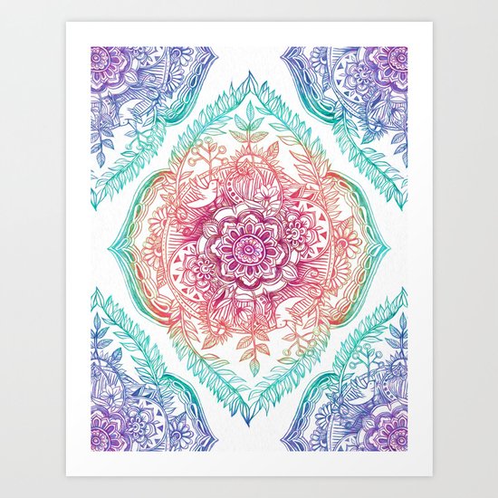 Indian Ink - Rainbow version Art Print