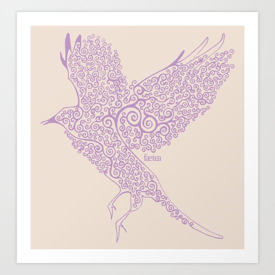 Flight in Swirls Art Print