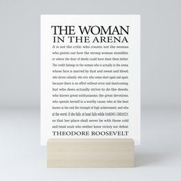 Daring Greatly, Woman in the Arena - The Man in the Arena Quote by Theodore Roosevelt Mini Art Print