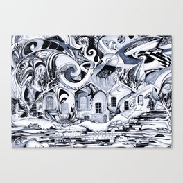 Rainy Days Abstract Grey Canvas Print