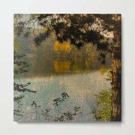 Vintage autumn lake Metal Print