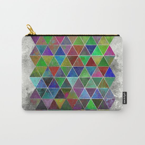 Textured Triangles - Abstract, textured, geometric, painting Carry-All Pouch
