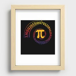 Spiral Rainbow Math Geek Mathematician Pi Day Recessed Framed Print