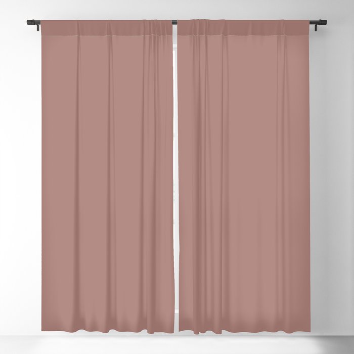 Dark Pastel Pink Mauve Solid Color Parable to Pantone Sloe Gin Fizz 20-0095 All One Shade Hue Blackout Curtain