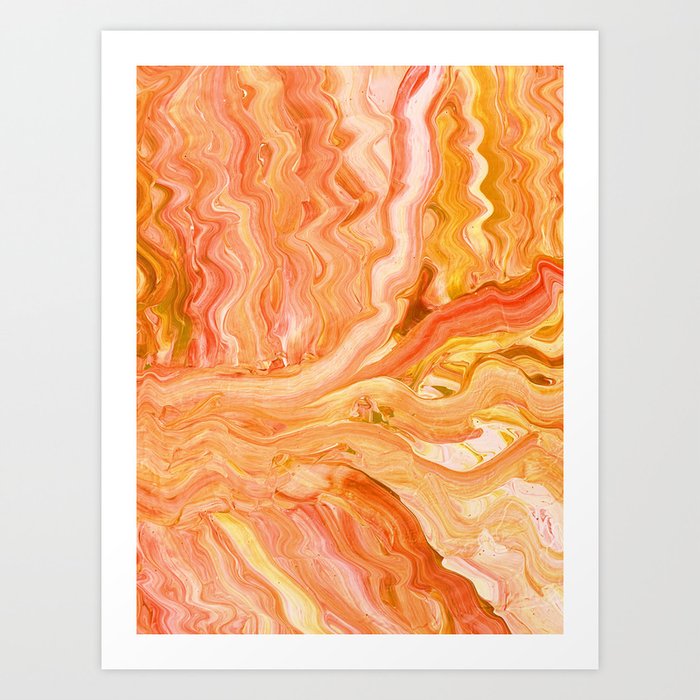 Wavy Abstract Orange Art Print