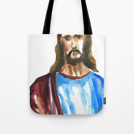 Divine Hues: The Watercolor Messiah Tote Bag