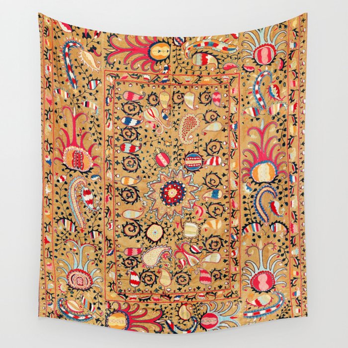 Lakai Suzani Uzbekistan Central Asian Embroidery Print Wall Tapestry