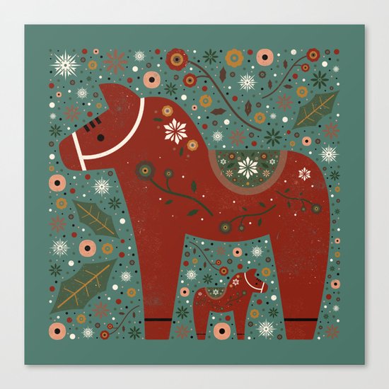 Jolly Dala Horse Canvas Print