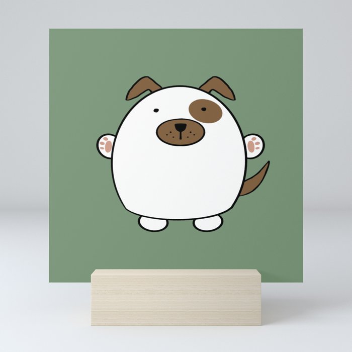 Puppy Dog on Green Mini Art Print