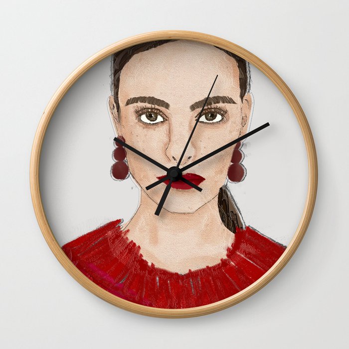 Red lip Red heart Red lady Wall Clock
