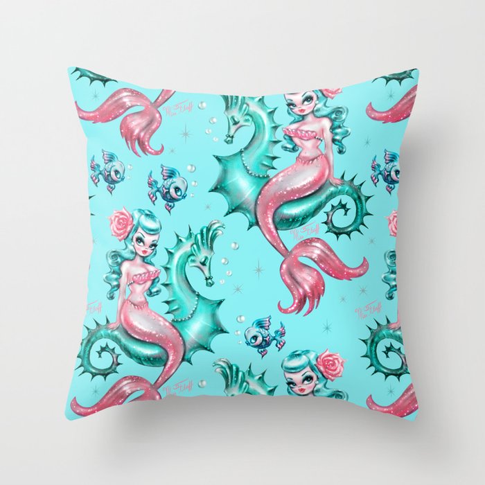 Mysterious Mermaid Throw Pillow