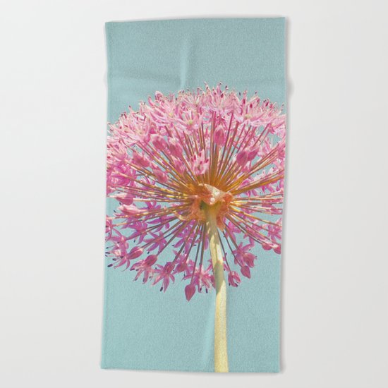 Pink Allium Beach Towel