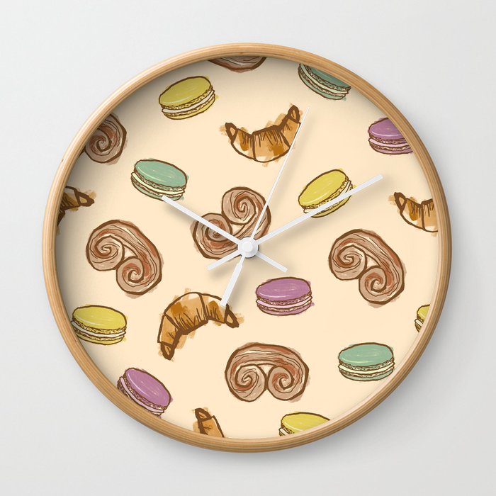 A Delightful Assortment of French Pastries Wall Clock