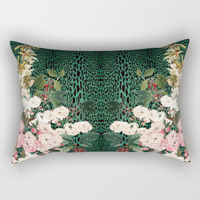 Cherry Leopard Panel Rectangular Pillow