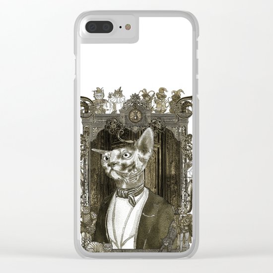 Steampunk Mr. Sphinx Clear iPhone Case