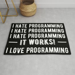I Hate Programming - Funny Programmer II Area & Throw Rug