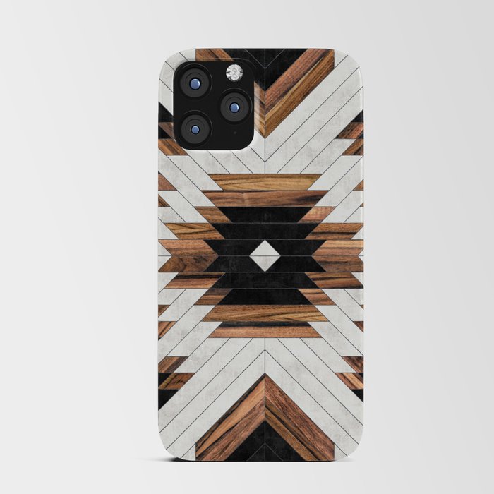 Urban Tribal Pattern No.5 - Aztec - Concrete and Wood iPhone Card Case
