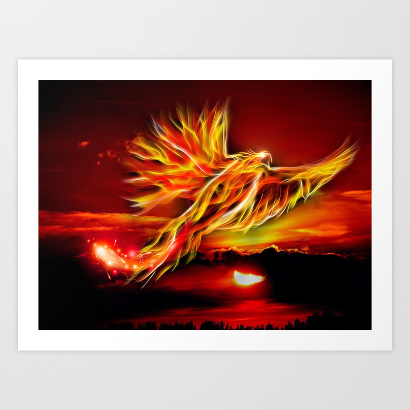 Phoenix Bird Fire Art Print By Artvisuals Society6