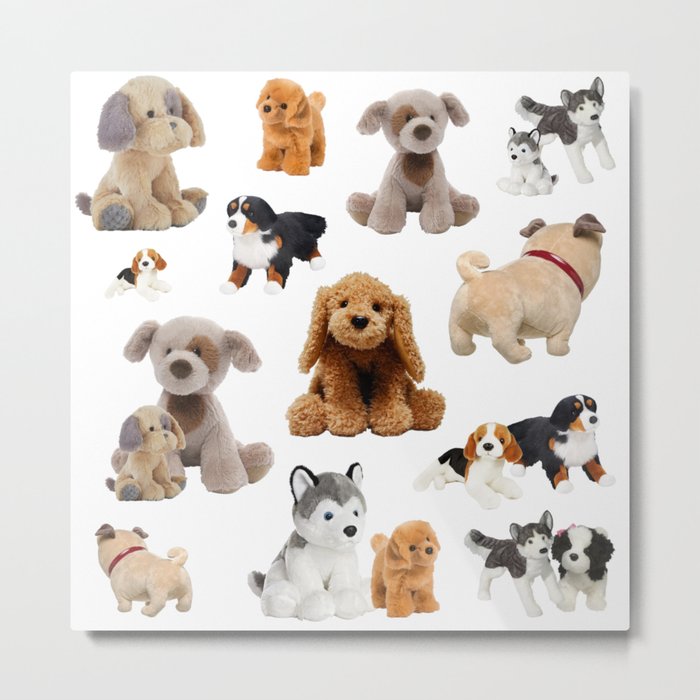 Fluffy Puppy Dog Pattern Metal Print