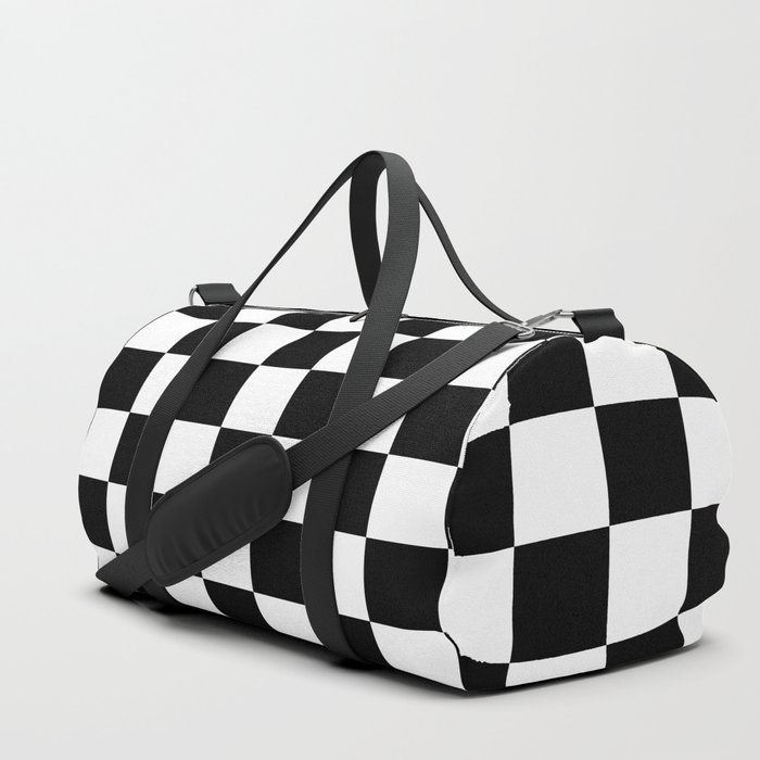 chess board, chessboard  black and white pattern Duffle Bag