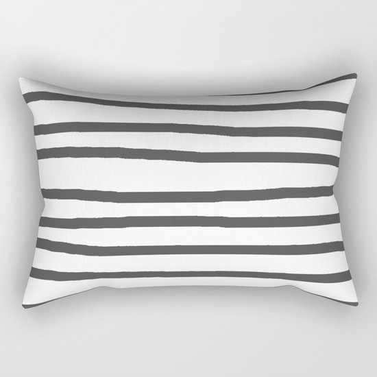 Simply Drawn Stripes in Simply Gray Rectangular Pillow