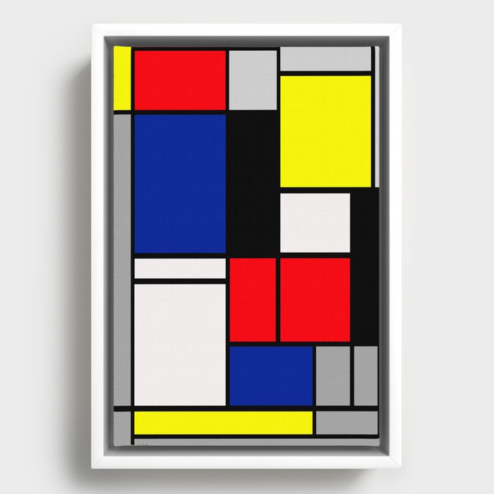 Piet Mondrian (Dutch, 1872-1944) - TABLEAU No. II - Date: 1921-1925 - De Stijl (Neoplasticism) - Genre: Abstract, Geometric Abstraction - Oil on canvas - Digitally Enhanced Version - Framed Canvas