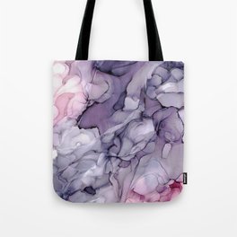 Periwinkle Rose Abstract 31922 Alcohol Ink Painting by Herzart Tote Bag