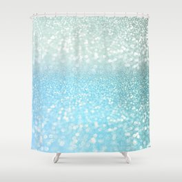 Mermaid Sea Foam Ocean Ombre Glitter Shower Curtain