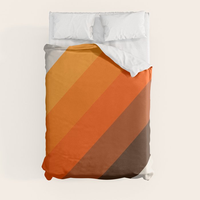 Simple Stripes Golden Duvet Cover by Circa 78 Designs Society6