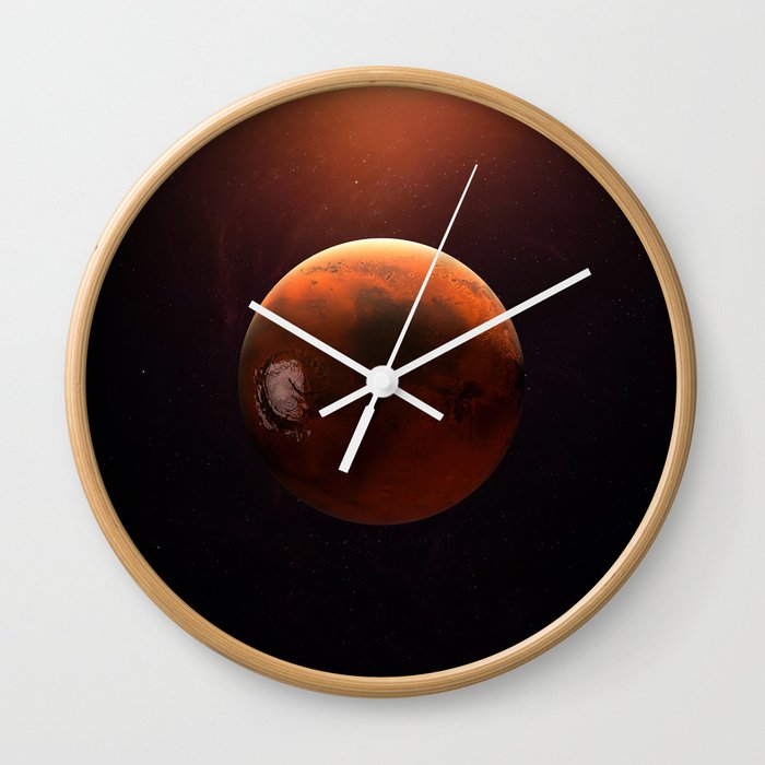 Mars planet. Poster background illustration. Wall Clock