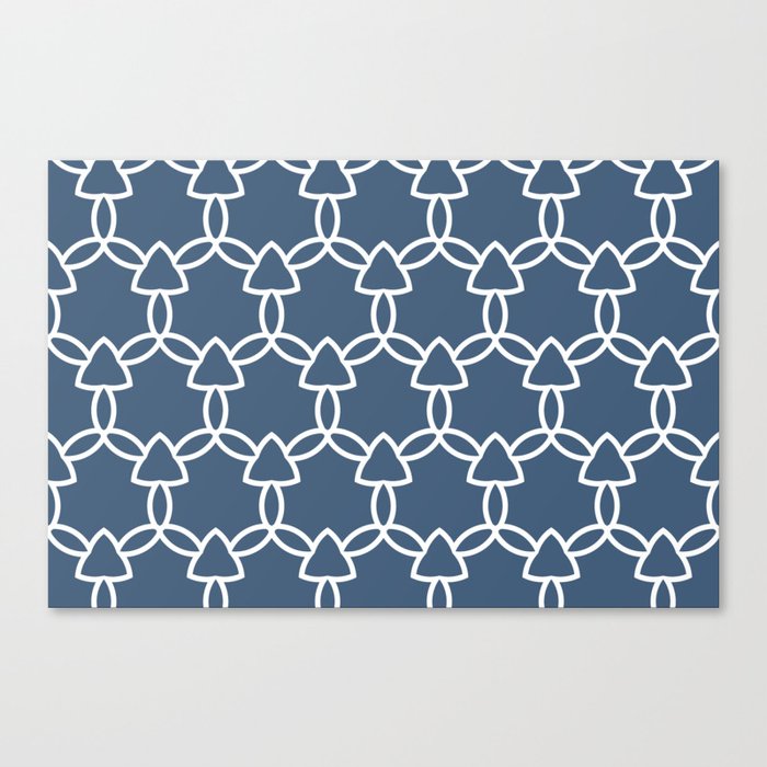 Blue and White Tessellation Line Pattern 29 Pairs Diamond Vogel 2022 Popular Colour Happy Tune 0648 Canvas Print