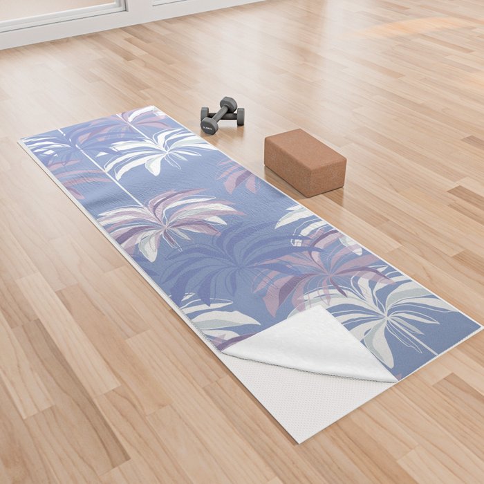 Very Peri Palm Paradise Pattern Yoga Towel
