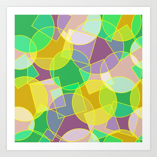 Colorful abstract geometric pattern Art Print