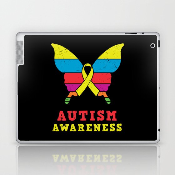 Autism Awareness Butterfly Laptop & iPad Skin