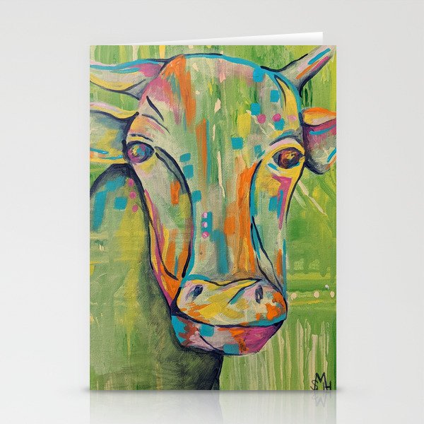 painted cow Stationery Cards