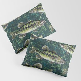 Largemouth Bass Camo Pattern Pillow Sham